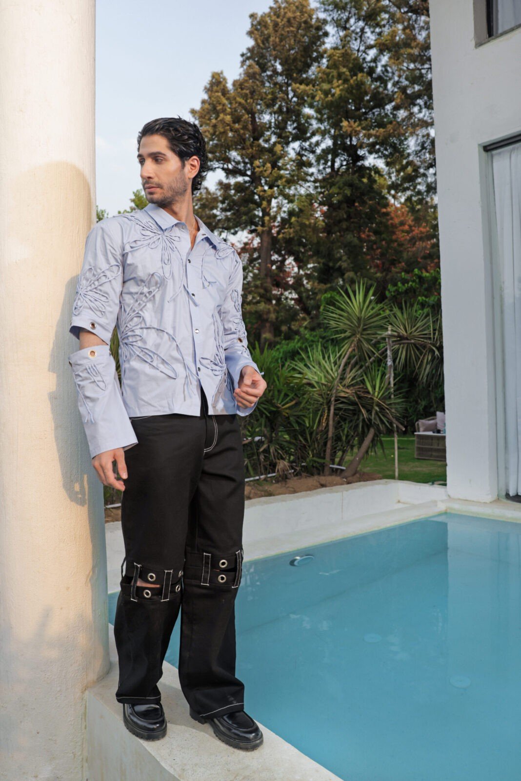 Embroidered Split Shirt