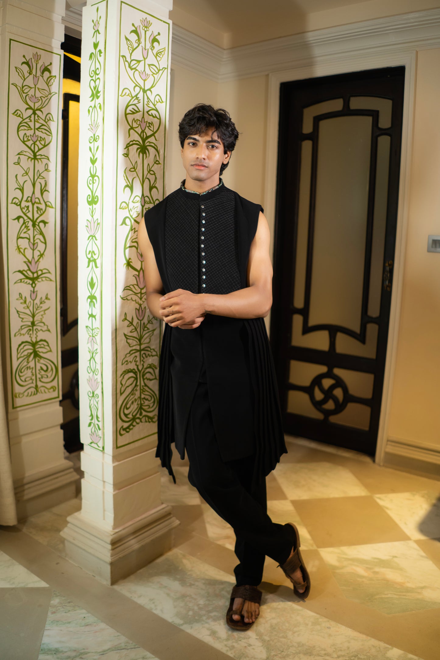 Forest-Inspired Embroidered Bandhgala Set