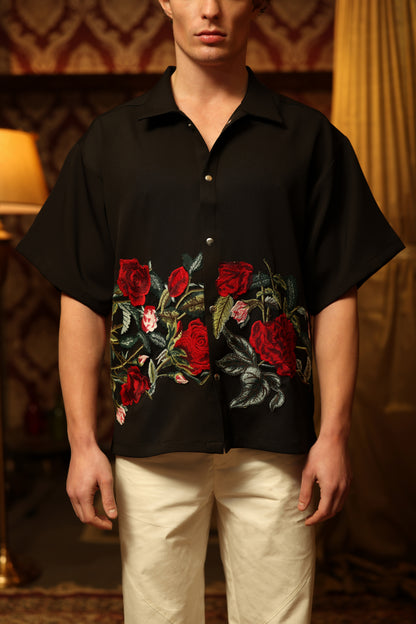 Floral black shirt