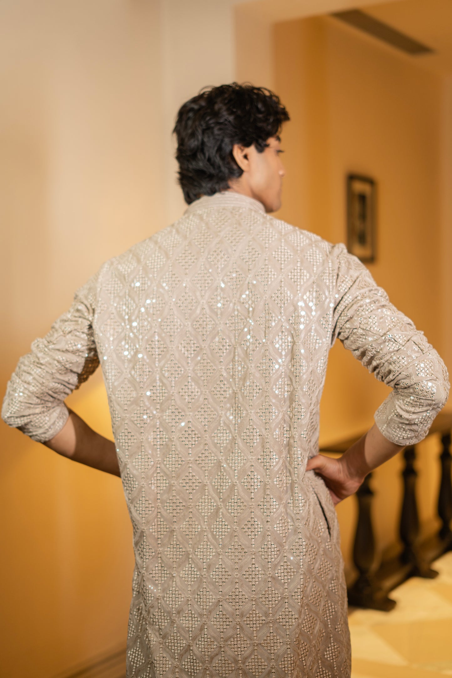 Diamond Mirror Embroidered Kurta