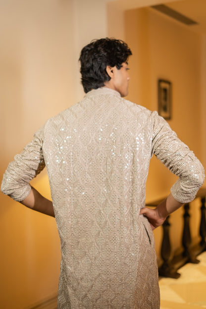 Diamond Mirror Embroidered Kurta