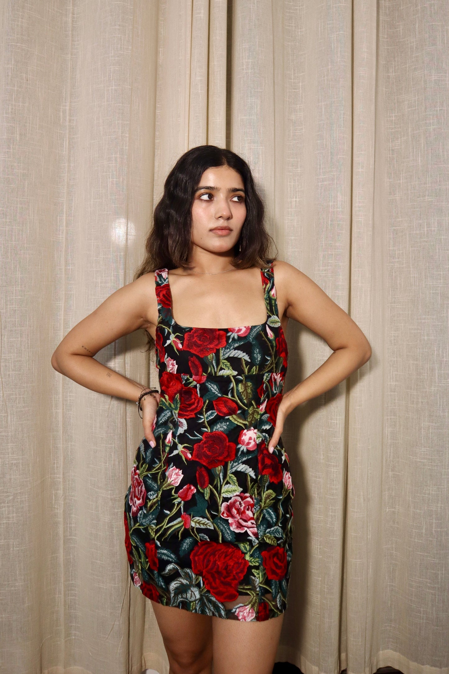 Square Neck Floral Dress