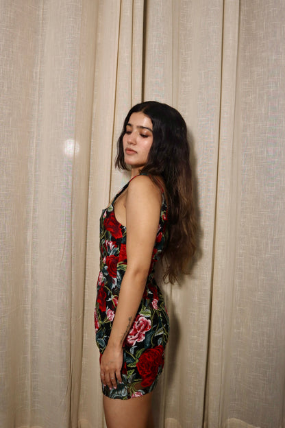 Square Neck Floral Dress