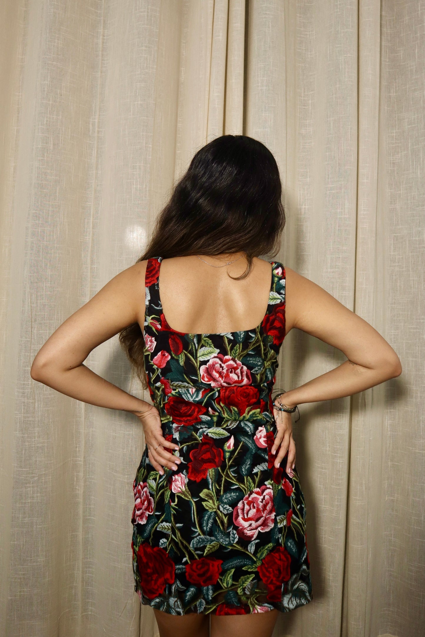 Square Neck Floral Dress