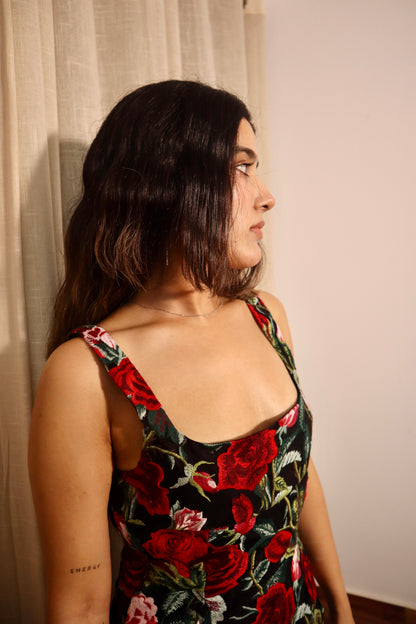 Square Neck Floral Dress